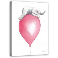 WALLARENA - Canvas schilderij - 100x70 cm - Schattige olifant voor de kinderkamer