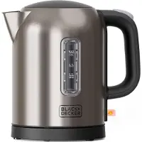Black & Decker BXKE2207E, 1 liter, 2200 watt, Roestvrij staal, Roestvrij staal, Waterniveau-indicator, Draadloos