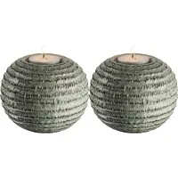 Mondex SET GUSTA THEELICHT HOUDER GROEN/BRUIN ( 2 stuks)