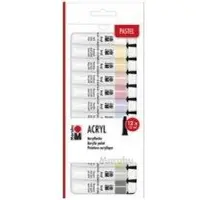 Marabu Acrylverf Pastel - 12 kleuren x 12 ml