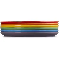 Le Creuset Vancouver Ontbijtborden Coupe 22 cm Regenboog Kleuren Set Van 6