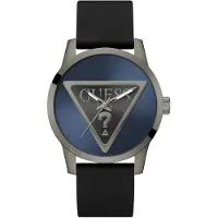 GUESS Analoog horloge 'Badge' blauw / zwart / zilver