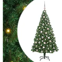 vidaXL Kunstkerstboom Groen 180 cm PVC en Staal en Kunststof