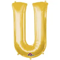 Amscan - Goudkleurige grote aluminium letter ballon - Goud