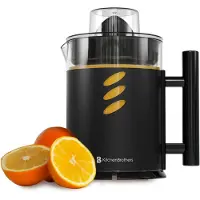 Kitchenbrothers Citruspers - Handmatig - Met Uitloop en Handvat - 1L - Zwart