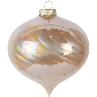Clayre & Eef Kerstbal Overig Ø 10x10 cm Beige Glas Kerstballen