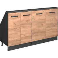 Vicco Keukenkast voor schuine wand R-Line Krachtige eik goud 140 cm Set van 2, Model 58136