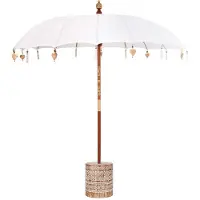 vidaXL Balinese parasol met basis Crème 215 x 215 x 260 cm Katoen