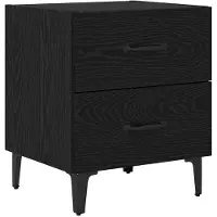 vidaXL Bedkast Zwart Eiken 40 x 35 x 47,5 cm Bewerkt hout