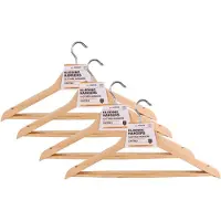 Benson Kledinghangers - 12x stuks - hout - anti slip - 45 cm - draaibare haak - kledingkast inruimen