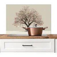 KitchenYeah Spatscherm keuken 90x60 cm - Kookplaat achterwand Lichtboom - Winter - Kerst - Meerkleurig - Muurbeschermer - Spatwand fornuis - Hoogwaardig aluminium