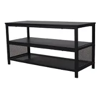 Sensahome - Nordic Antiek Houten TV Meubel/Schoenenbank - Drielaags Plank met Net - Klassiek en Elegant - 100 x40x52cm - Zwart