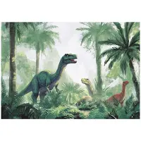 WALLARENA - Fotobehang - 300x210 cm - fotobehang voor jongens met dinosaurussen in de jungle