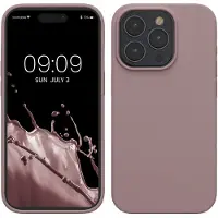 Kwmobile Case voor iPhone 15 Pro - Slank TPU-Hoesje met Zachte Afwerking - In licht oudroze