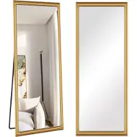 Sensahome Klassieke Staande Wandspiegel - Rechthoekig met Lijst - Goud - 60x160cm - Modern voor Kleedkamer en Badkamer