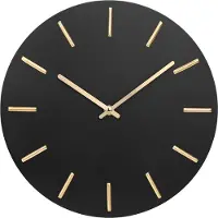 Sensahome Wandklok Jakarta - Moderne Industriële Klok Rond - Minimalistisch Design - - Ø30cm - Zwart