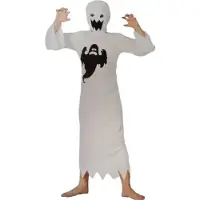 Boland Verkleed kostuum - WIT SPOOK - kinderkostuum maat S ( 110 - 120 ) - 2 delig - carnaval - feest -Halloween