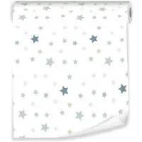 WALLARENA - Behang - Breedte 50 cm - sterrenpatroon - Geschikt voor kinderkamers - 10m
