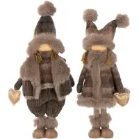 J-Line figuur Jongen + Meisje - polyresin - mix - small - 2 stuks