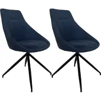 Mevsim Store Lex Eetkamerstoelen -360 Graden- Blauw - Set van 2 - Stof
