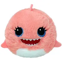 TY Beanie Bouncers Knuffel Haai Reef - Roze haai met glimlach