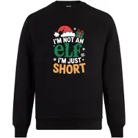 B&C Not An Elf I’m Just Short Kersttrui - Unisex - Kerst - Christmas - Feestdagen - Grappige Trui - Kerstman - Xmas - Foute kerst - Foute Kersttrui - Kerstcadeau - Maat M