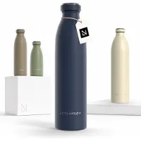 LARS NYSØM Ren Roestvrijstalen drinkfles 750ml - BPA-vrije geïsoleerde waterfles 0,75 Liter (Midnight Blue)