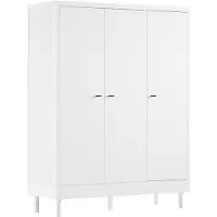 Vipack Kledingkast Forrest - 3 Deuren - Massief Beukenhout - Wit