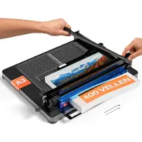 Acropaq Stapelsnijder A3 – Snijdt tot 400 vellen, Zware stalen basis, Krasbestendig oppervlak, Veiligheidsvergrendeling – Professionele guillotine papiersnijder, Papiersnijmachine