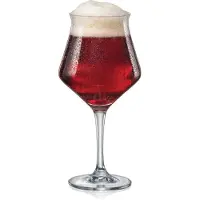 Crystalex 6x Degustatie glas voor speciaal bier – bierglas op voet - kristallen bierglazen - set 6 stuks