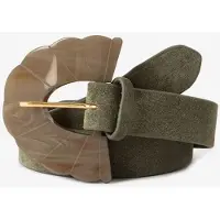 Sissy-Boy Donkergroene Suéde Riem Met Resin Gesp | Maat: 85