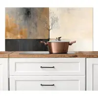 KitchenYeah Spatscherm keuken 120x60 cm - Kookplaat achterwand Boom - Vlakken - Takken - Kleurverloop - Muurbeschermer - Spatwand fornuis - Hoogwaardig aluminium
