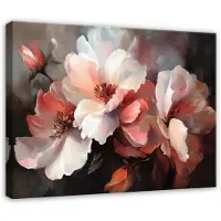 WALLARENA - Canvas schilderij - 120x80 cm - moderne 3D bloemen voor slaapkamer, woonkamer, keuken