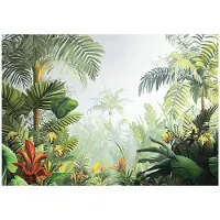 WALLARENA - Fotobehang - 150x105 cm - Jungle thema, tropisch bos, geschikt voor slaapkamer en woonkamer, vliesbehang