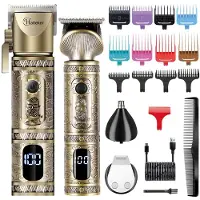 Hatteker Professionele 3-in-1 Tondeuse Set voor Mannen – Draadloze – Haartrimmer, T-Blade Trimmer en Neustrimmer – Complete Grooming Set