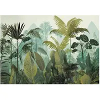 WALLARENA - Fotobehang - 250x175 cm - Jungle thema met tropische bladeren voor slaapkamer en woonkamer