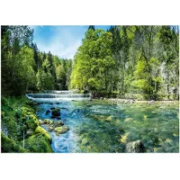 WALLARENA - Fotobehang - 250x175 cm - 3D waterval natuur landschap muurdecoratie