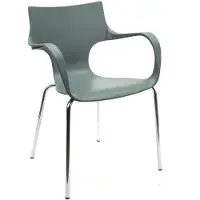 Workliving Jim Stoel - Dusty Green - Aluminium Onderstel