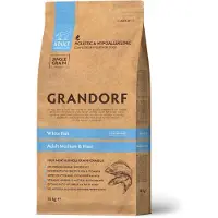 GRANDORF - Hondenvoer - Witte vis en Bruine Rijst - alle rassen - Gevoelige huid en vacht - Allergie gevoelig - 10KG