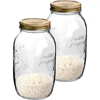 Bormioli Rocco Weckpot/inmaakpot - 2x - 1,5 L - glas - met draaideksel - 21 x 10 cm