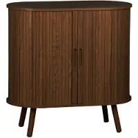 Sweeek Scandinavisch kastje met 2 schuifdeuren 80cm Walnoot