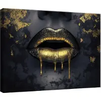 WALLARENA - Canvas schilderij - 120x80 cm - afbeelding van een vrouw met een gezicht en lippen voor slaapkamer, woonkamer en keuken