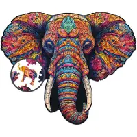 Milliwood - PH622 Houten Puzzel XXL Majestueus Olifant | 3D Puzzels bouwpakket | Hobby Speelgoed voor kinderen & volwassenen | Wanddecoratie Woonkamer | 400 stukjes Ø45cm