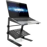 Pyle Draagbare en Verstelbare Laptopstandaard – Voor Monitor of Bureau 16-28 cm – Met Opbergrek – In Hoogte Verstelbaar – Voor DJ, Gaming, Thuis of Kantoor