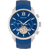 Heritor Automatic Heritor automatisch Arthur semi-skelet lederen band horloge met dag/datum