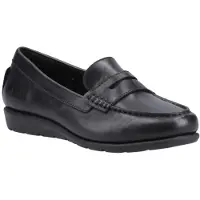 Hush puppies Shelby Leren Dames Zwarte Instappers