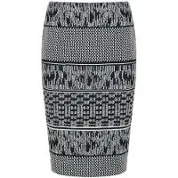 Conquista Elastische Gabardine-kokerrok tot onder de knie met luipaardprint
