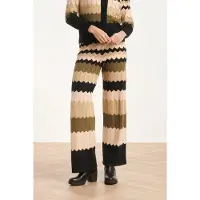 Smashed Lemon 24608 neutrale zig-zag gebreide broek |