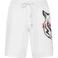 Plein sport Zwemshorts 'Tiger' lichtrood / zwart / wit