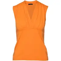 Conquista Orange mouwloze faux overslagtop